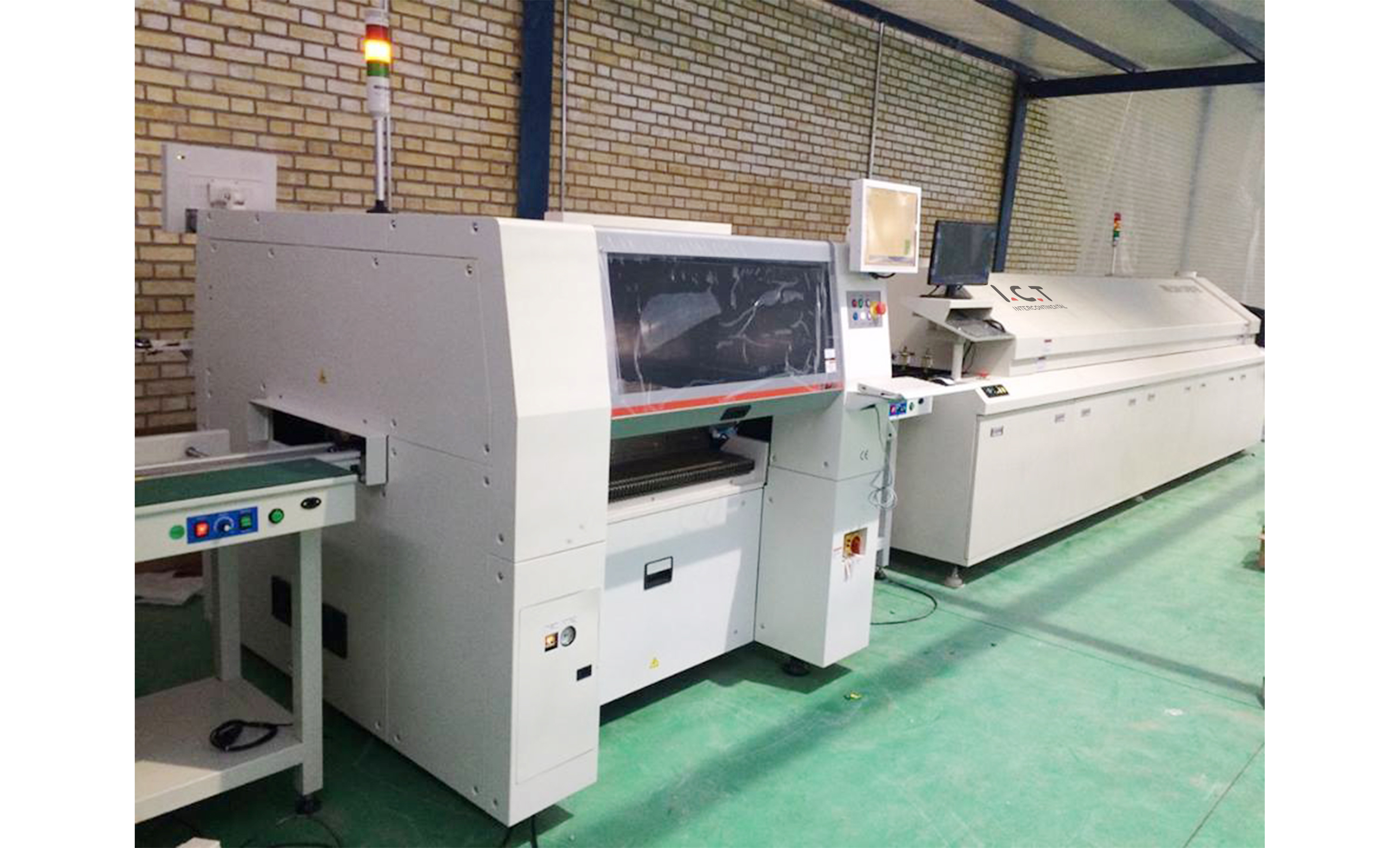 ICT Írán-SMT výrobní linka-Hanwha Pick and Place Machine-Reflow pec