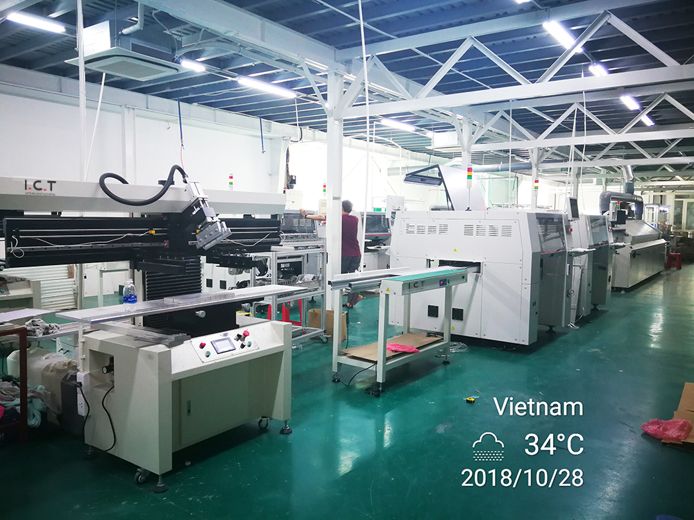 ICT Vietnam-LED výrobní linka-tiskárna šablon-Samsung Chip Mounter