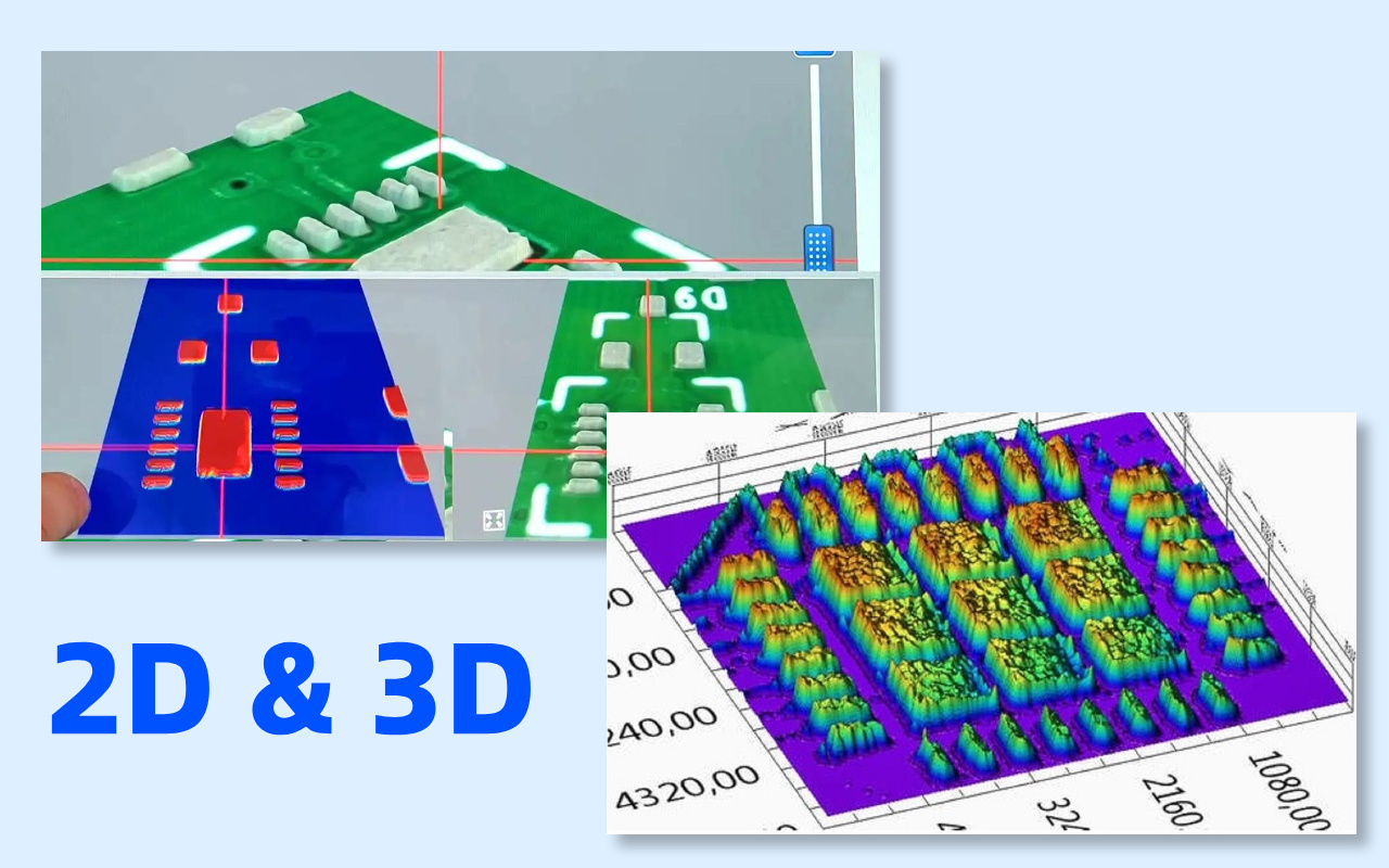 3. Srovn&aacute;n&iacute; 2D SPI vs 3D SPI technologie