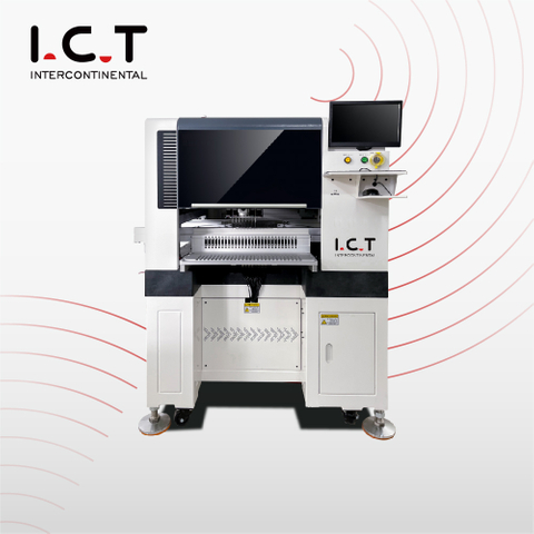 ICT |LED čip Mounter Inline SMD montáž Pick and Place Machine s 8 hlavami 66 podavačů