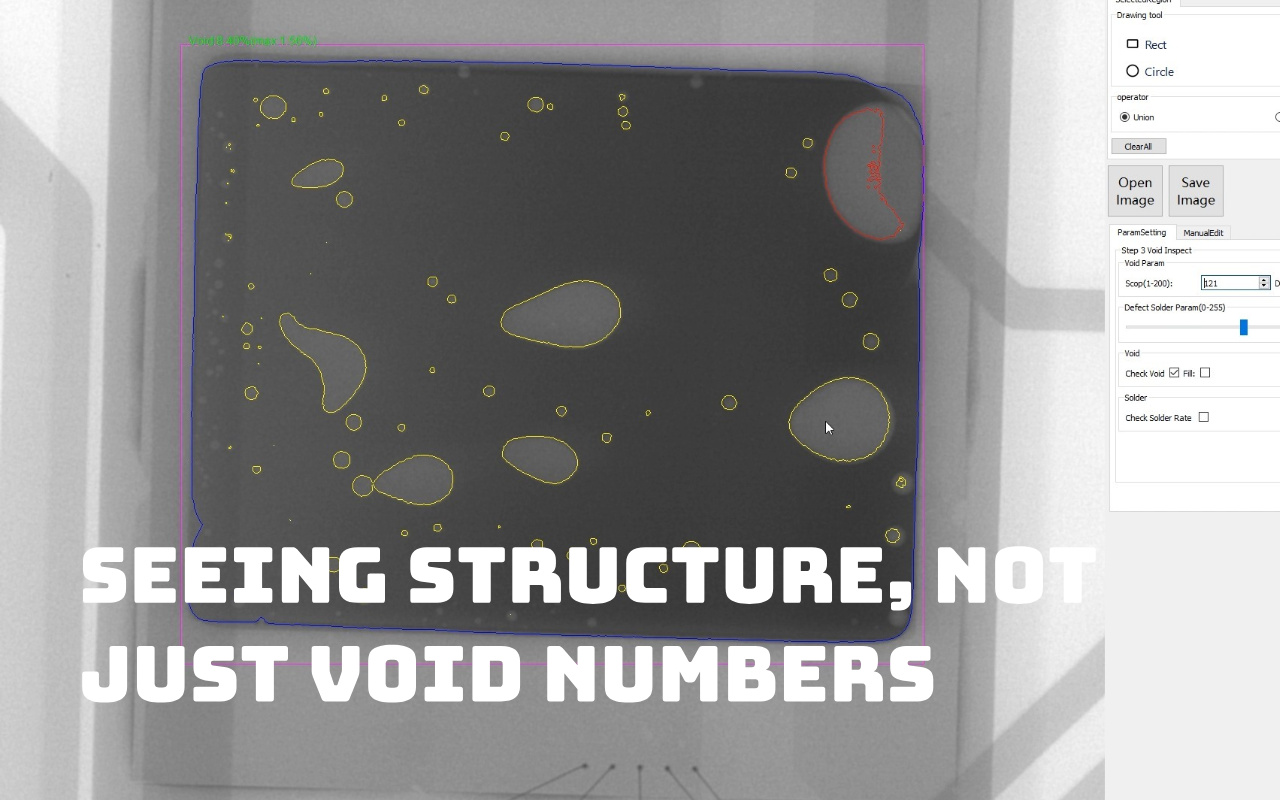 2. Co X-ray skutečně odhaluje o BGA Voids